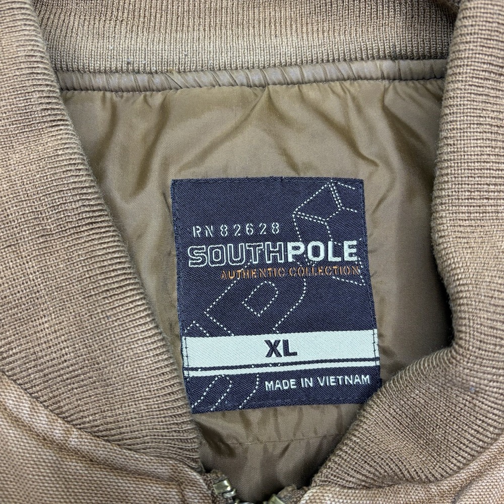 Vintage Southpole Y2K Puffer Carpenter Hybrid Jacket Mens XL Brown Water Repel - Picture 3 of 15